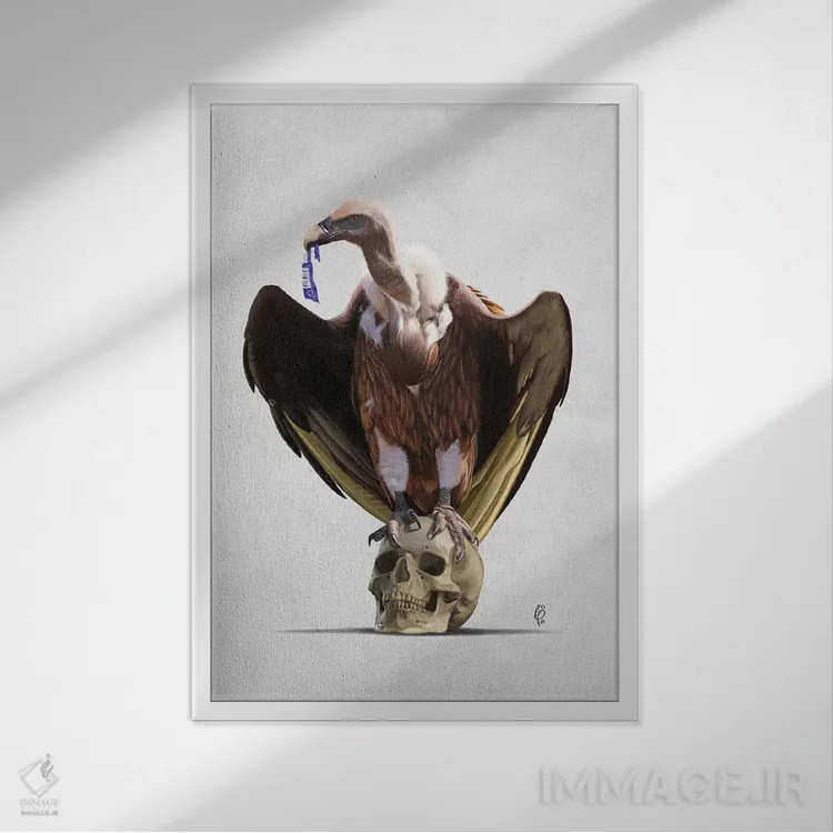 تابلو دکوراتیو انقراض اثر راب اسنو - نمای قابدار سفید