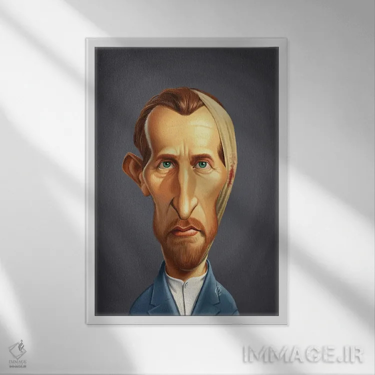 تابلو دکوراتیو ونسان ون گوگ بی گوش اثر راب اسنو - نمای قابدار سفید