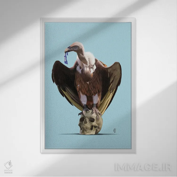 تابلو دکوراتیو انقراض اثر راب اسنو - نمای قابدار سفید