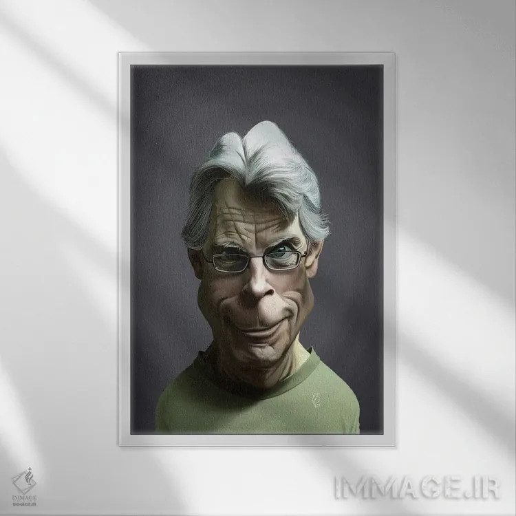 تابلو دکوراتیو استیون کینگ اثر راب اسنو - نمای قابدار سفید