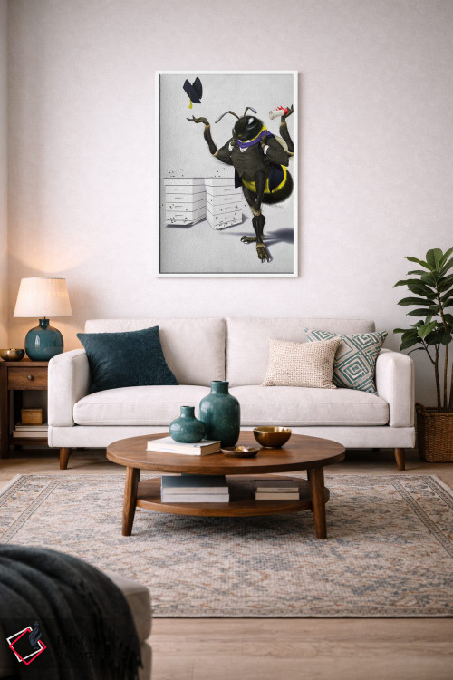 تابلو دکوراتیو زنبور بودن یا نبودن ۲ اثر راب اسنو - D3W