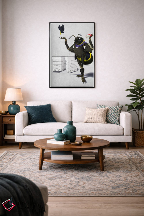 تابلو دکوراتیو زنبور بودن یا نبودن ۲ اثر راب اسنو - D4B