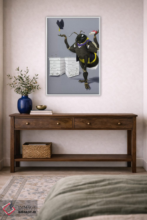 تابلو دکوراتیو زنبور بودن یا نبودن ۳ اثر راب اسنو - D1W