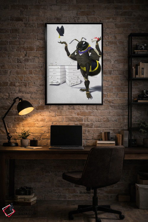 تابلو دکوراتیو زنبور بودن یا نبودن ۲ اثر راب اسنو - D5B