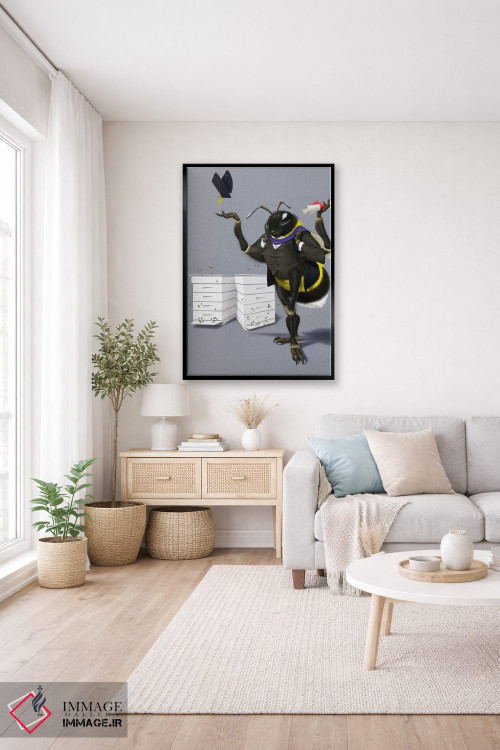 تابلو دکوراتیو زنبور بودن یا نبودن ۳ اثر راب اسنو - D2B