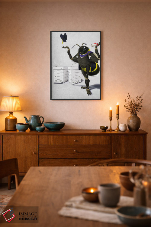 تابلو دکوراتیو زنبور بودن یا نبودن ۲ اثر راب اسنو - D6B