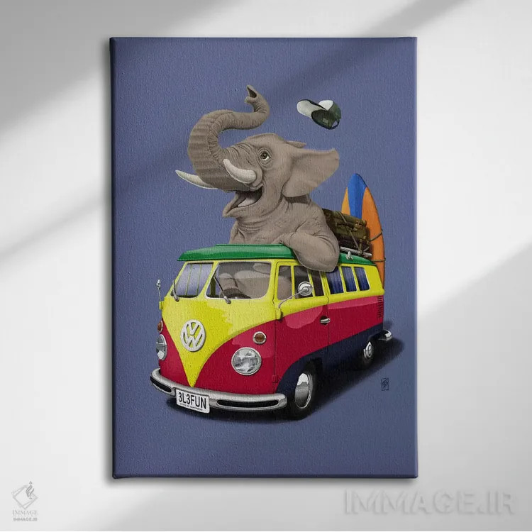 تابلو دکوراتیو جمع کردن وسایل در صندوق ۳ اثر راب اسنو - نمای روبهرو روی دیوار