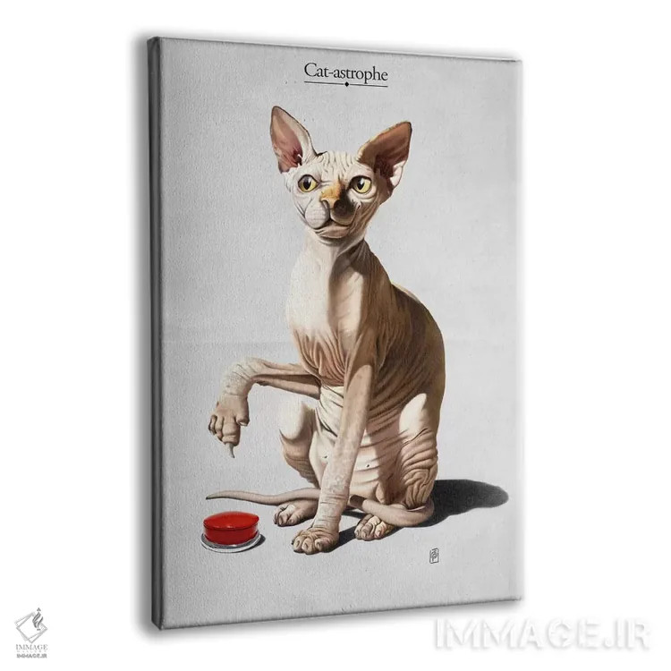 تابلو دکوراتیو فاجعه گربه ای اثر راب اسنو - نمای پرسپکتیو محصول