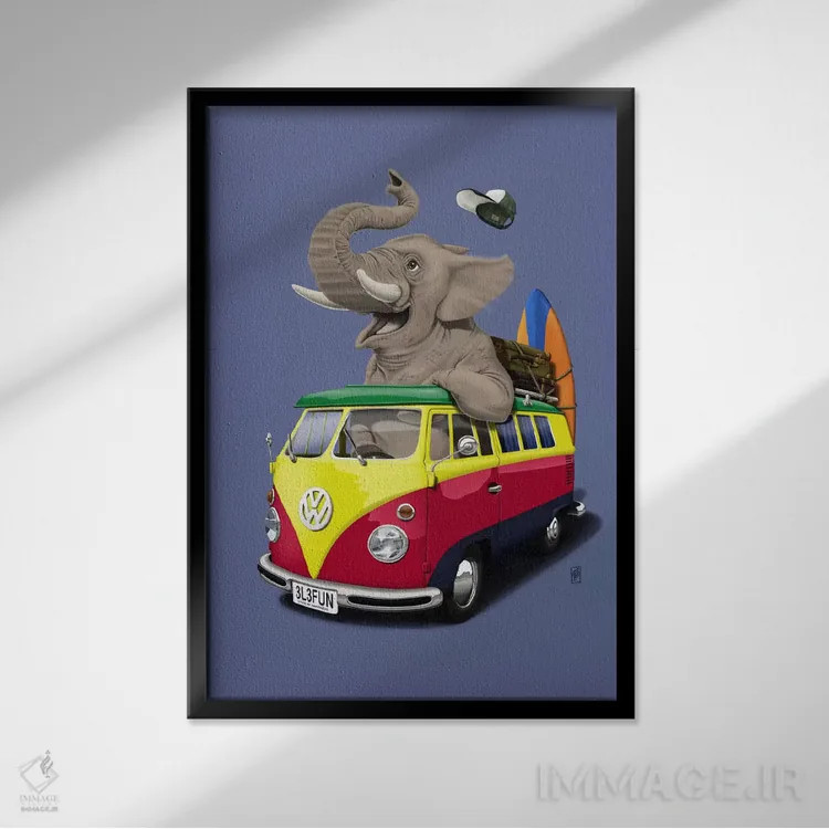 تابلو دکوراتیو جمع کردن وسایل در صندوق ۳ اثر راب اسنو - نمای قابدار مشکی