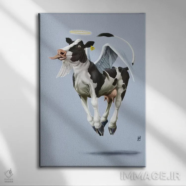 تابلو دکوراتیو گاو مقدس ۳ اثر راب اسنو - نمای روبهرو روی دیوار
