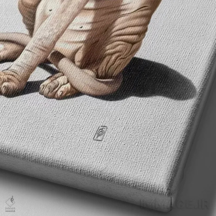 تابلو دکوراتیو فاجعه گربه ای اثر راب اسنو - نمای نزدیک بافت بوم