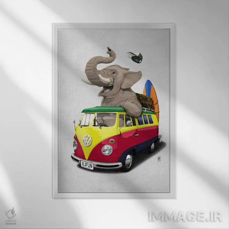 تابلو دکوراتیو جمع کردن وسایل در صندوق ۲ اثر راب اسنو - نمای قابدار سفید