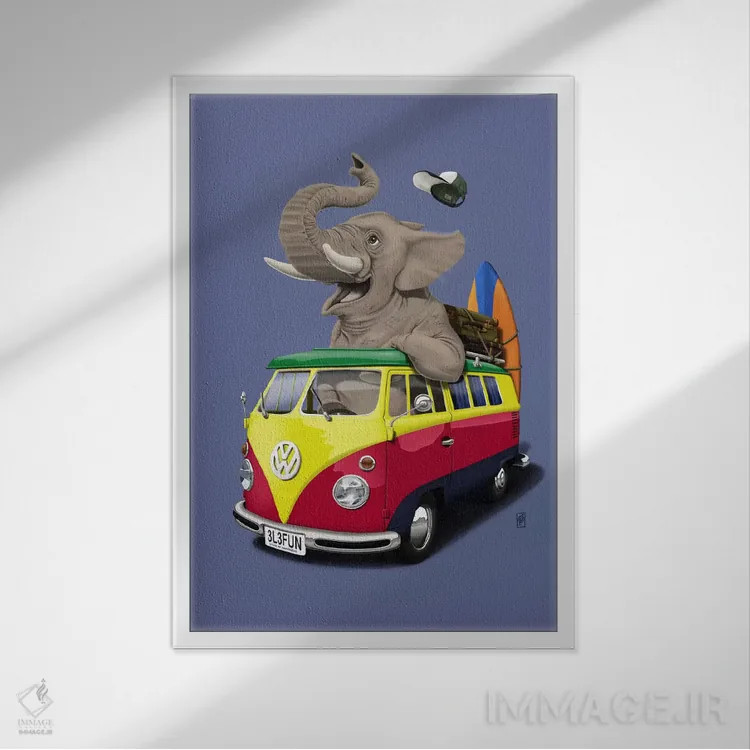 تابلو دکوراتیو جمع کردن وسایل در صندوق ۳ اثر راب اسنو - نمای قابدار سفید