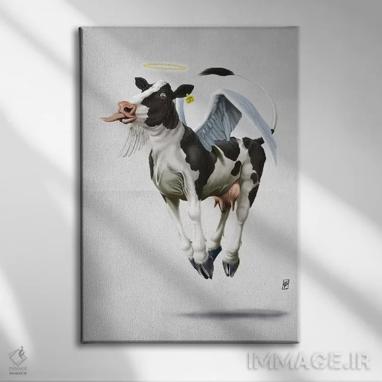 تابلو دکوراتیو گاو مقدس ۲ اثر راب اسنو - نمای روبهرو روی دیوار