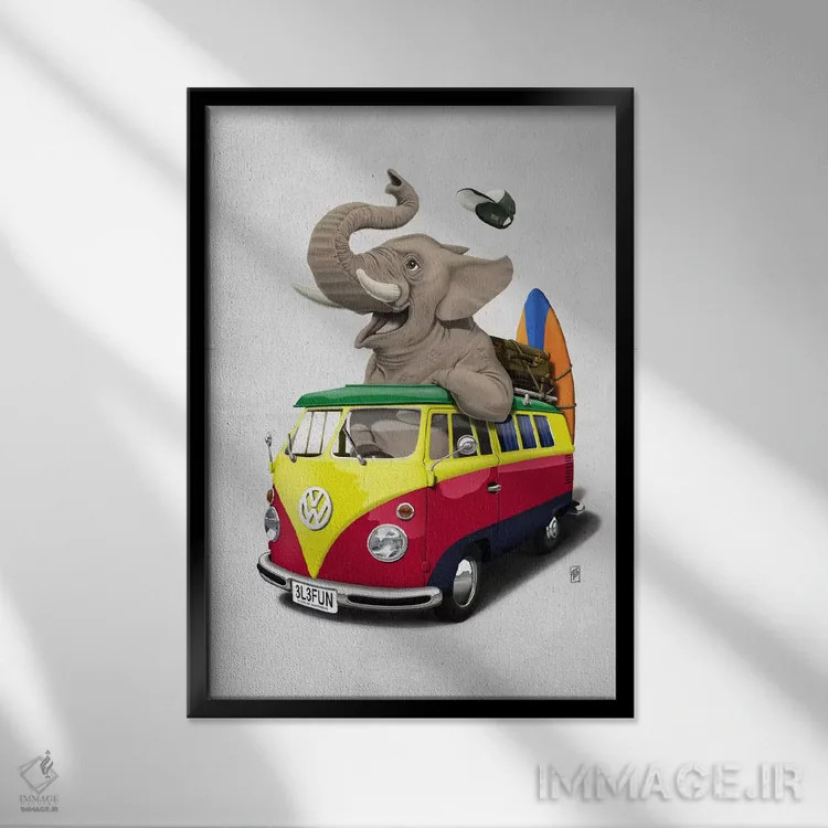 تابلو دکوراتیو جمع کردن وسایل در صندوق ۲ اثر راب اسنو - نمای قابدار مشکی