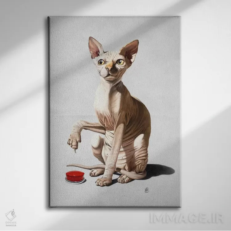 تابلو دکوراتیو فاجعه گربه ای ۲ اثر راب اسنو - نمای روبهرو روی دیوار