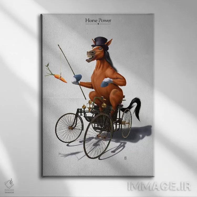 تابلو دکوراتیو قدرت اسب اثر راب اسنو - نمای روبهرو روی دیوار