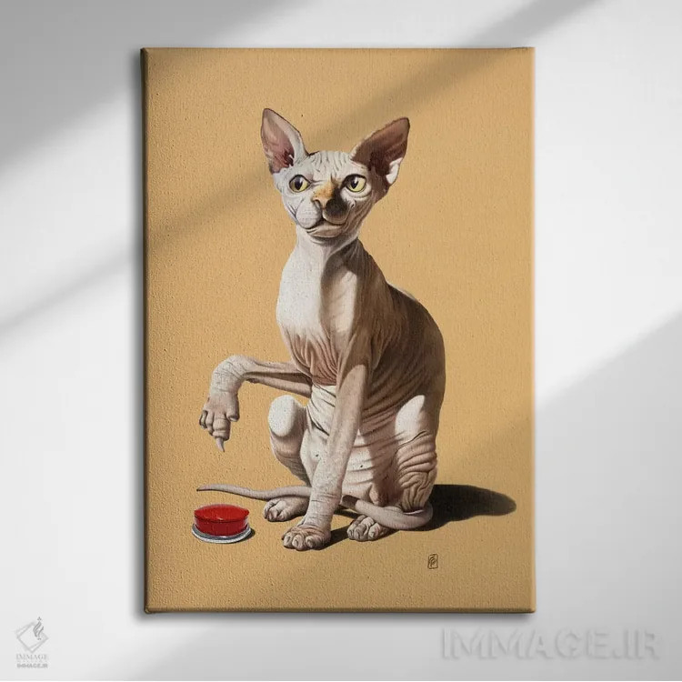 تابلو دکوراتیو فاجعه گربه ای ۳ اثر راب اسنو - نمای روبهرو روی دیوار