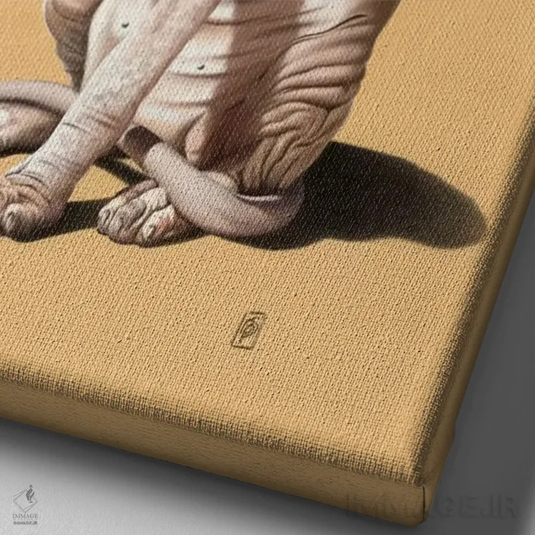 تابلو دکوراتیو فاجعه گربه ای ۳ اثر راب اسنو - نمای نزدیک بافت بوم