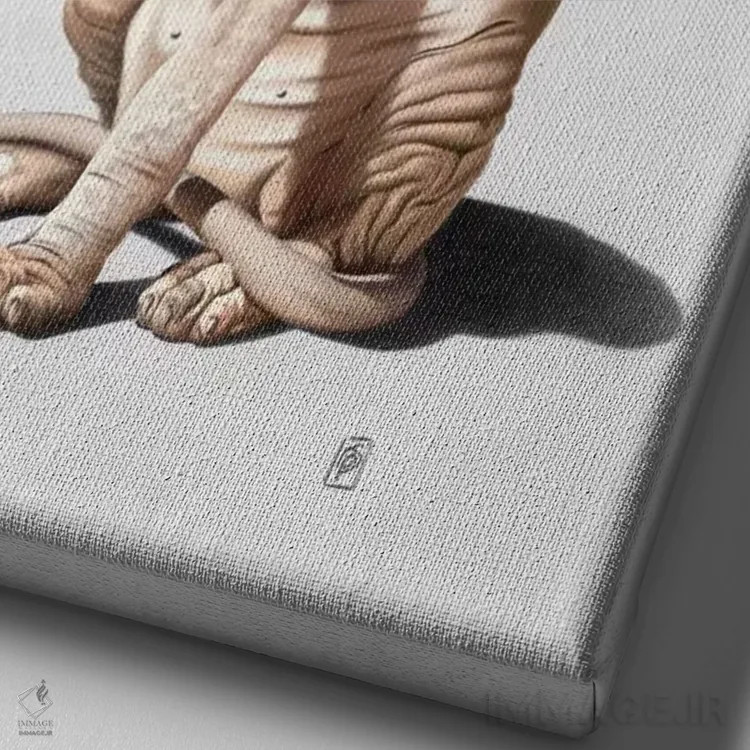 تابلو دکوراتیو فاجعه گربه ای ۲ اثر راب اسنو - نمای نزدیک بافت بوم