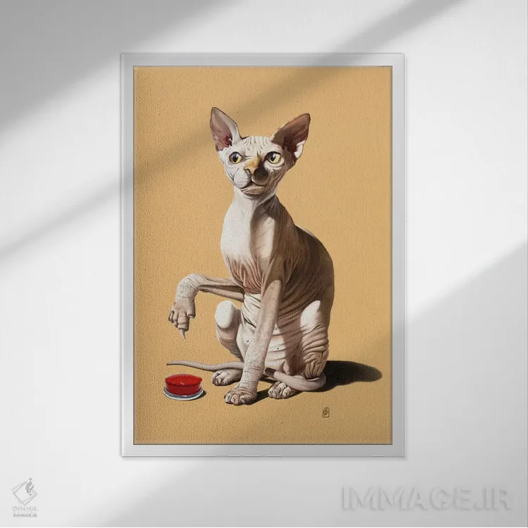 تابلو دکوراتیو فاجعه گربه ای ۳ اثر راب اسنو - نمای قابدار سفید