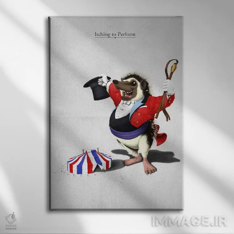 تابلو دکوراتیو بی قرار اجرا شدن اثر راب اسنو - نمای روبهرو روی دیوار