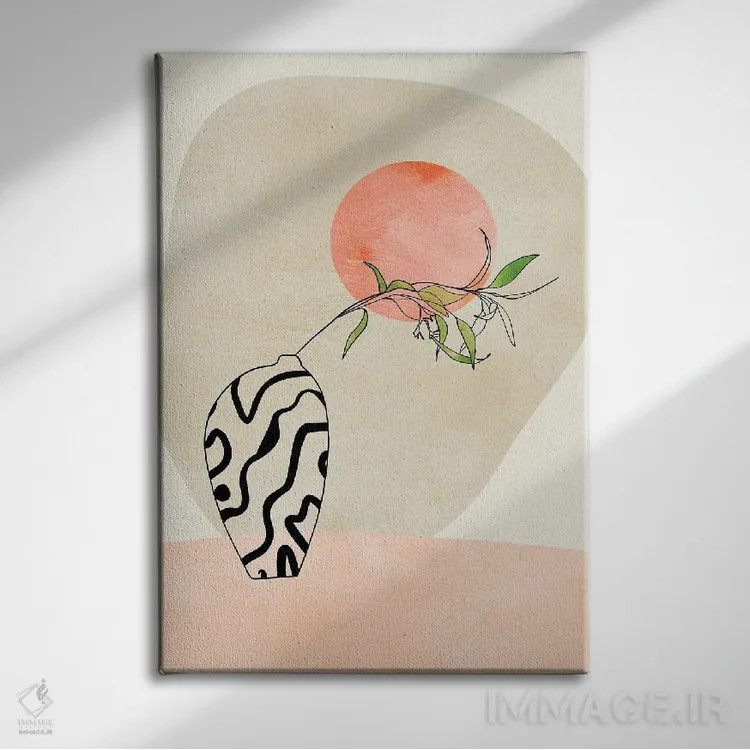 تابلو دکوراتیو طبیعت بی جان گل با ماه به رنگ ملایم اثر آنا روت بخه - نمای روبهرو روی دیوار
