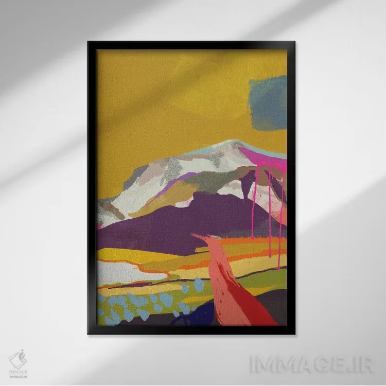 تابلو انتزاعی منظره ۳ اثر آنا روت بخه - نمای قابدار مشکی