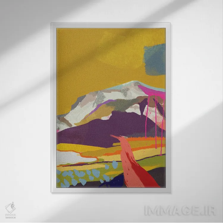 تابلو انتزاعی منظره ۳ اثر آنا روت بخه - نمای قابدار سفید