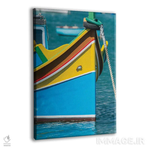 تابلو دکوراتیو Marsaxlokk, traditional fishing boat,مالت، مرزاکسلوک، قایق ماه… اثر راب تیلی - نمای پرسپکتیو محصول