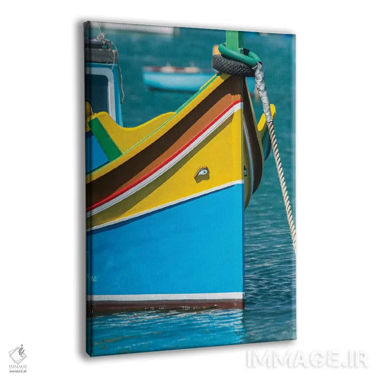 تابلو دکوراتیو Marsaxlokk, traditional fishing boat,مالت، مرزاکسلوک، قایق ماه… اثر راب تیلی - نمای پرسپکتیو محصول