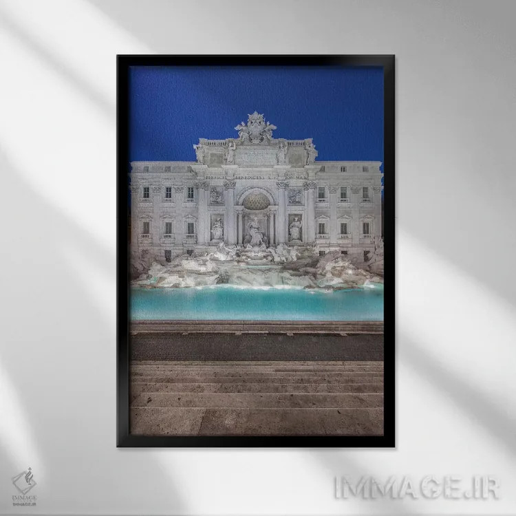 تابلو دکوراتیو Rome, Trevi Fountain at dawn,ایتالیا، رم، فواره تروی در سپیده… اثر راب تیلی - نمای قابدار مشکی
