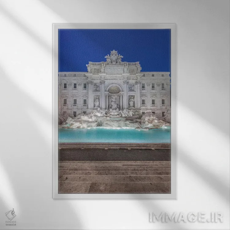 تابلو دکوراتیو Rome, Trevi Fountain at dawn,ایتالیا، رم، فواره تروی در سپیده… اثر راب تیلی - نمای قابدار سفید