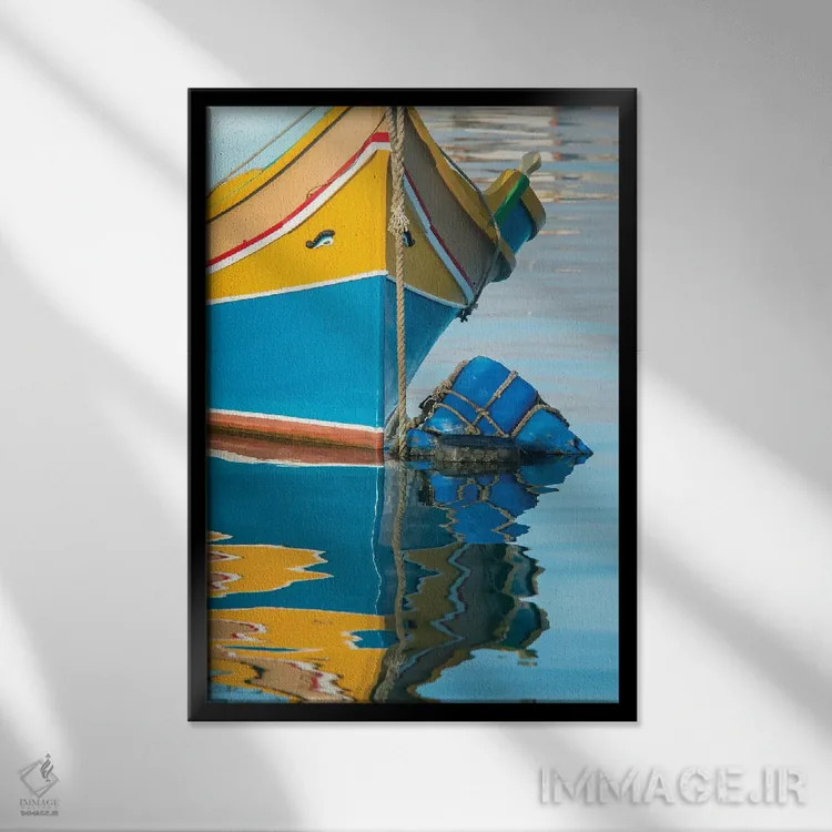 تابلو دکوراتیو Marsaxlokk, traditional fishing boat detail I,مالت، مرزاکسلوک… اثر راب تیلی - نمای قابدار مشکی
