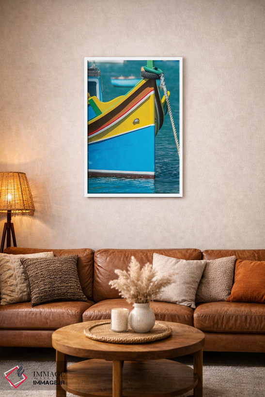 تابلو دکوراتیو Marsaxlokk, traditional fishing boat,مالت، مرزاکسلوک، قایق ماه… اثر راب تیلی - D1W