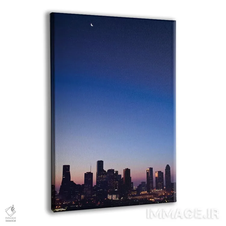 تابلو دکوراتیو Crescent Moon Over Houston,تگزاس، هلال ماه بر فراز هیوستون اثر راب تیلی - نمای پرسپکتیو محصول
