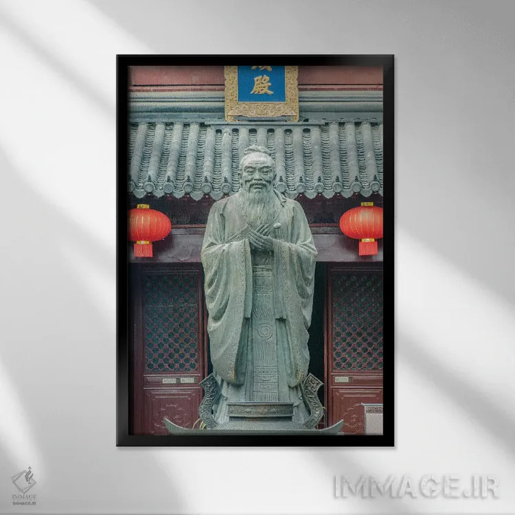 تابلو دکوراتیو Jiansu, Nanjing. Confucius Temple . This is the largest statue… اثر راب تیلی - نمای قابدار مشکی