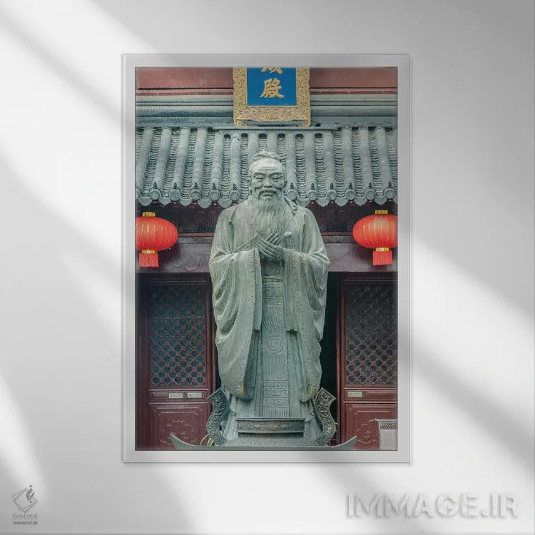 تابلو دکوراتیو Jiansu, Nanjing. Confucius Temple . This is the largest statue… اثر راب تیلی - نمای قابدار سفید
