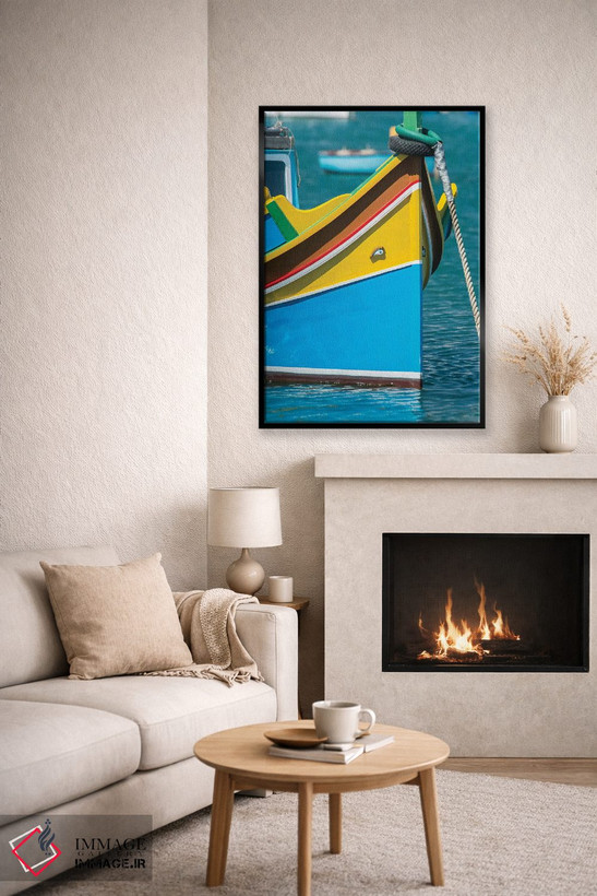 تابلو دکوراتیو Marsaxlokk, traditional fishing boat,مالت، مرزاکسلوک، قایق ماه… اثر راب تیلی - D6B