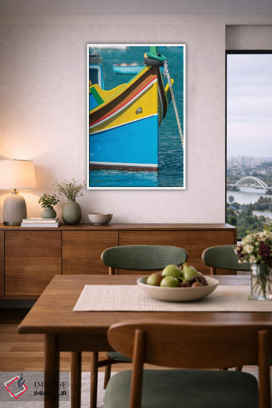 تابلو دکوراتیو Marsaxlokk, traditional fishing boat,مالت، مرزاکسلوک، قایق ماه… اثر راب تیلی - D5W