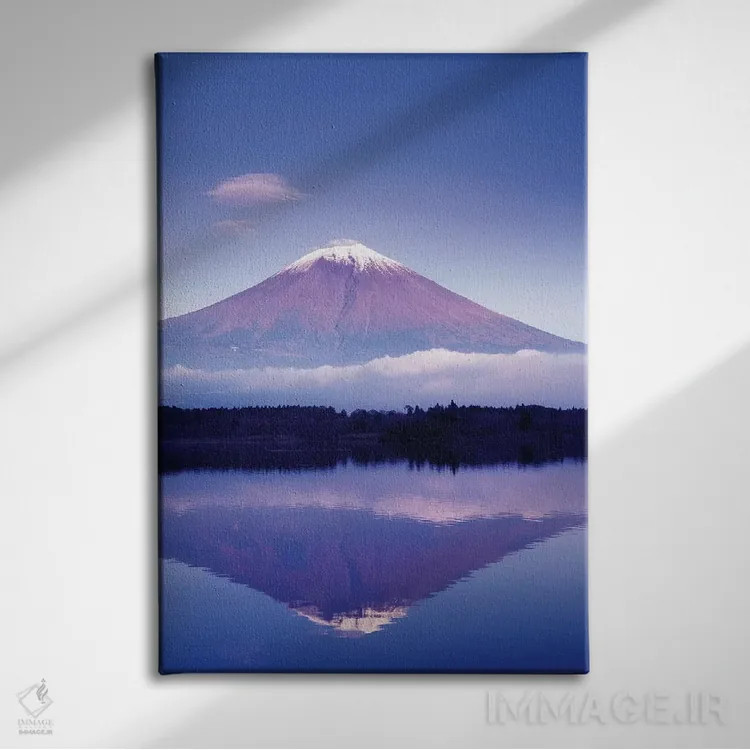 تابلو دکوراتیو Lake Motosu, Yamanashi Prefecture, Japan,بازتاب کوه فوجی، دریا… اثر راب تیلی - نمای روبهرو روی دیوار