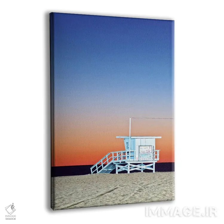 تابلو دکوراتیو Santa Monica Beach, Santa Monica, California, USA,کلبه نجات غر… اثر راب تیلی - نمای پرسپکتیو محصول