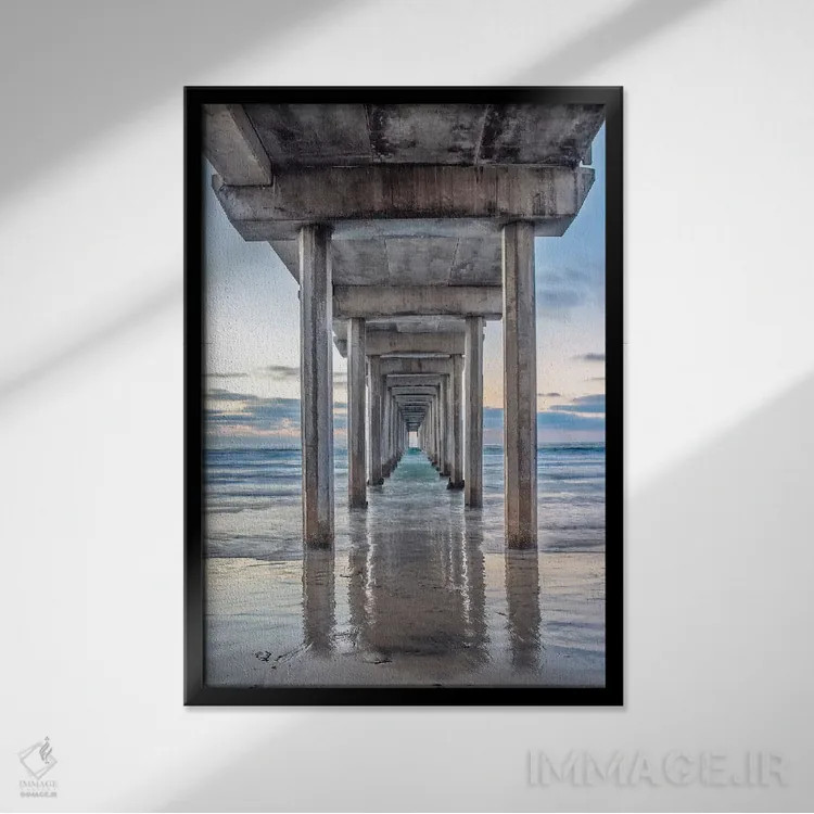 تابلو دکوراتیو Ellen Browning Scripps Memorial Pier, La Jolla, San Diego, Cal… اثر راب تیلی - نمای قابدار مشکی
