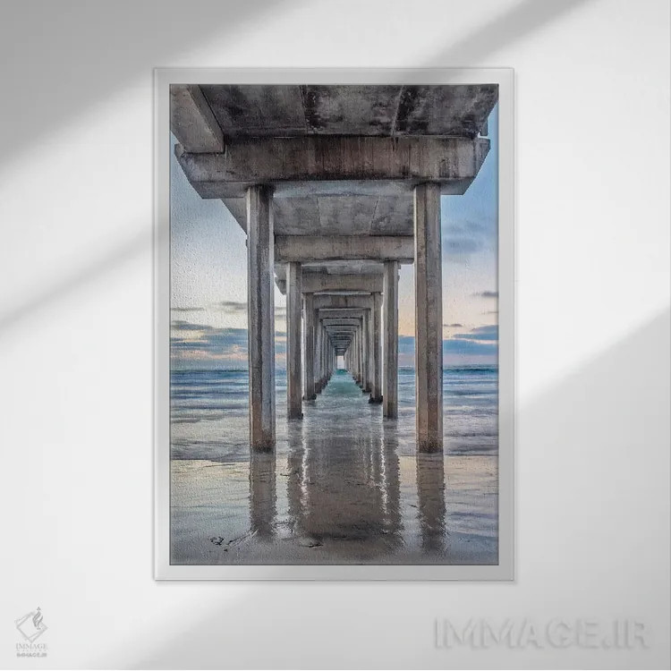 تابلو دکوراتیو Ellen Browning Scripps Memorial Pier, La Jolla, San Diego, Cal… اثر راب تیلی - نمای قابدار سفید