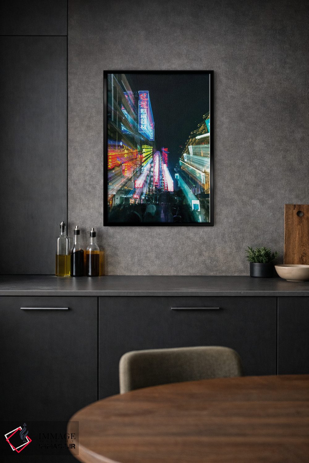 تابلو دکوراتیو Shanghai. Nanjing Road, neon sign blur.,چین، شانگهای. جاده نان… اثر راب تیلی - D1B