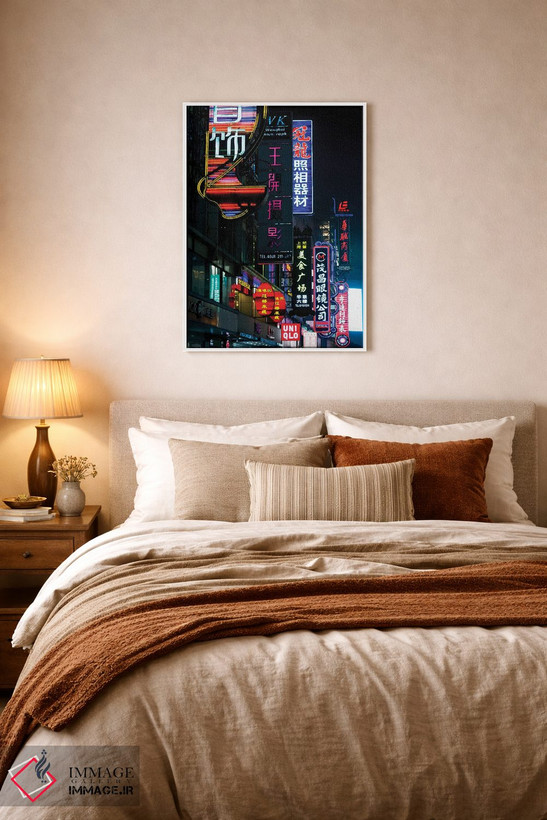 تابلو دکوراتیو Shanghai. Nanjing Road neon signs.,چین، شانگهای. تابلوهای نئون… اثر راب تیلی - D6W