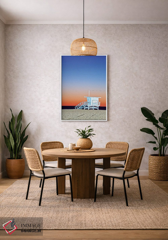 تابلو دکوراتیو Santa Monica Beach, Santa Monica, California, USA,کلبه نجات غر… اثر راب تیلی - D2W