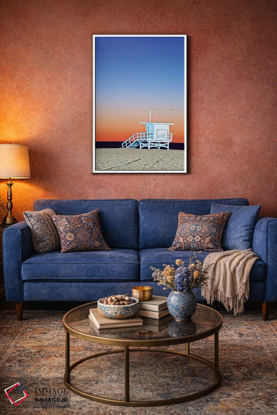 تابلو دکوراتیو Santa Monica Beach, Santa Monica, California, USA,کلبه نجات غر… اثر راب تیلی - D3W