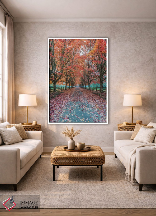 تابلو دکوراتیو Washington State, Snoqualmie. Autumn country lane.,آمریکا، ایا… اثر راب تیلی - D1W