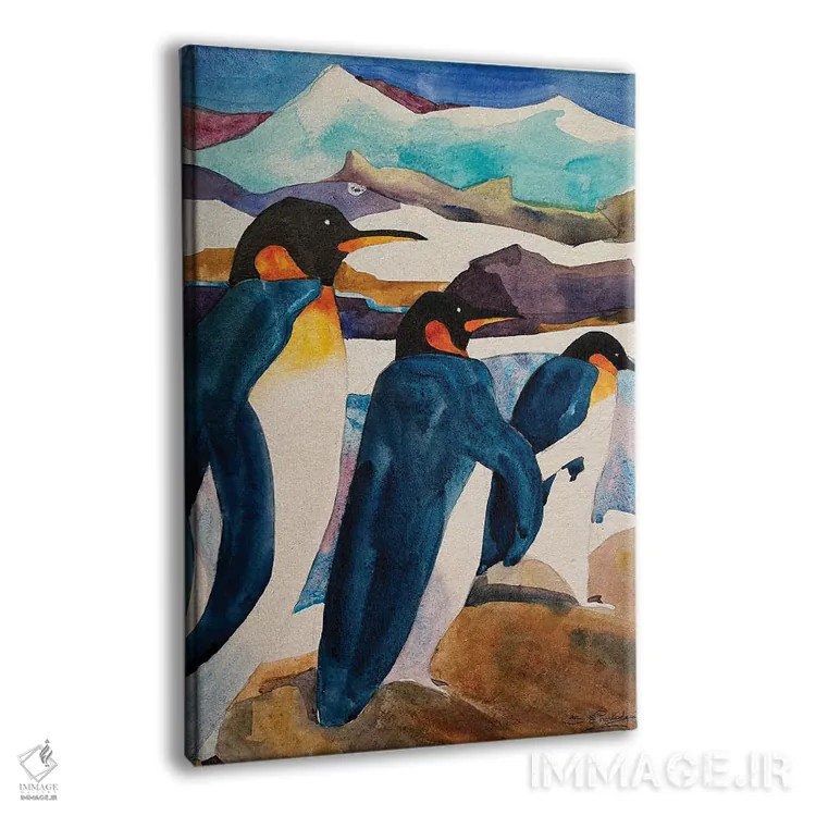 تابلو دکوراتیو قدم زدن پنگوئن اثر سوزان ئی. راوتلیج - نمای پرسپکتیو محصول